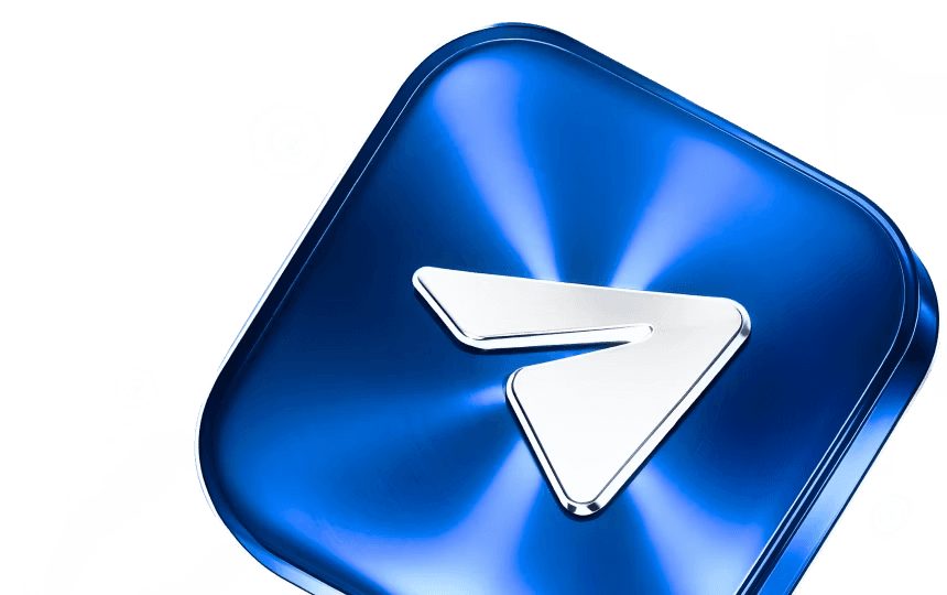 Telegram 3D Metallic Button