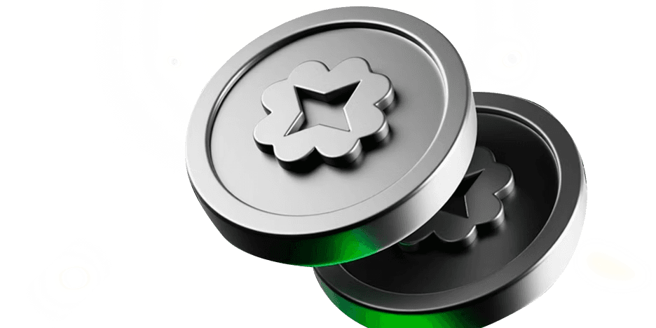 Lucky Points 3D Silver Flower Coins